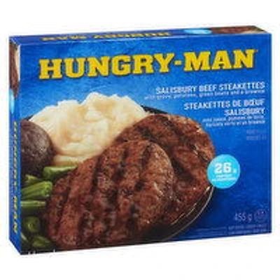 Hungry-Man - Salisbury Beef Steakettes Dinner Frozen Meal, 455 Gram