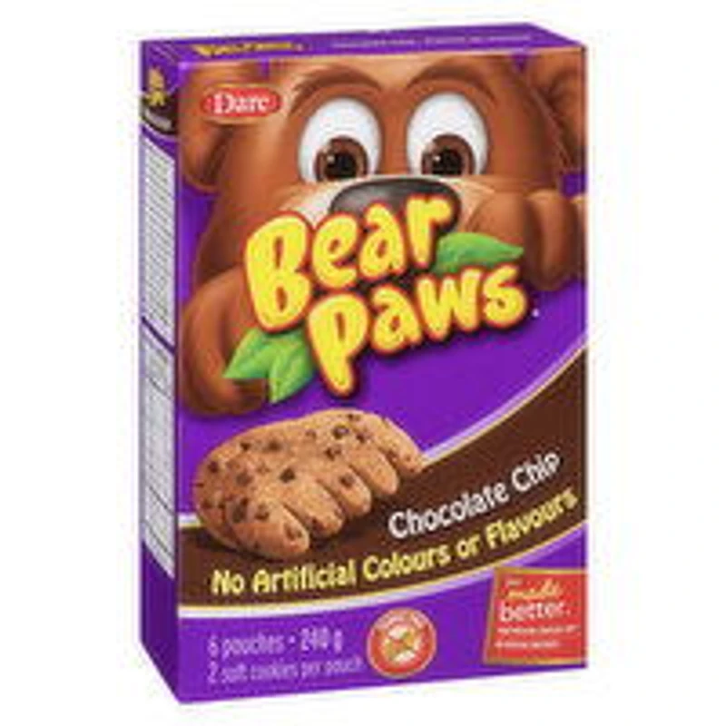 Dare - Bear Paws, Chocolate Chip Soft Cookies, 6 Each