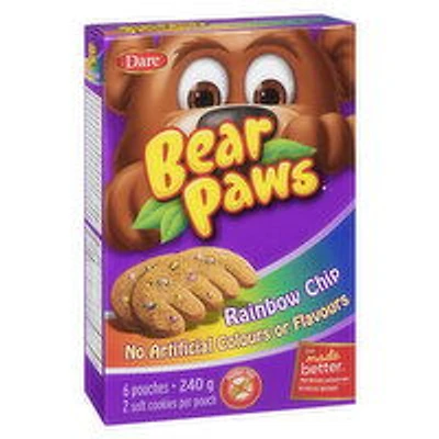 Dare - Bear Paws Soft Cookies, Rainbow Chip 6 Pack, 240 Gram