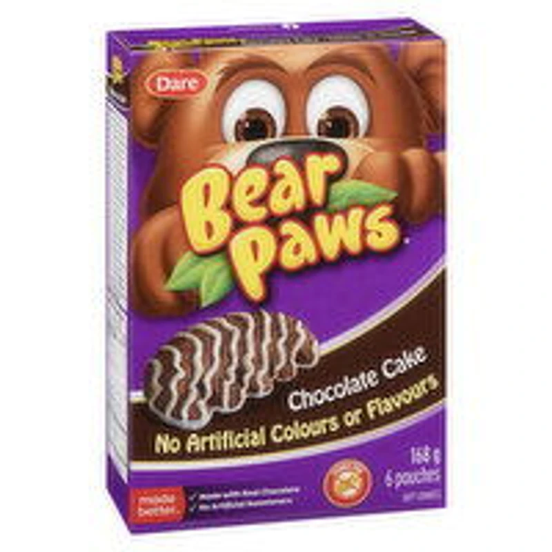 Dare - Bear Paws Soft Cookies, Chocolate Cake 6 Pack, 168 Gram