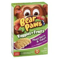 Dare - Bear Paws Soft Cookies, Veggie & Fruits Mixed Berry, 6 Pack, 168 Gram