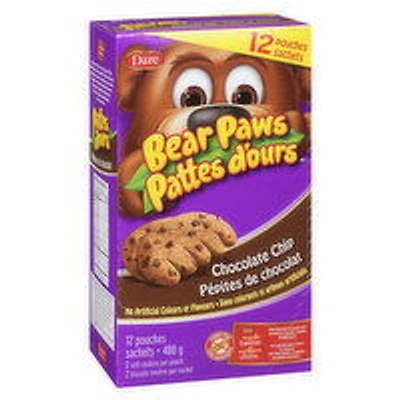 Dare - Bear Paws Soft Cookies, Chocolate Chip, 12 Each