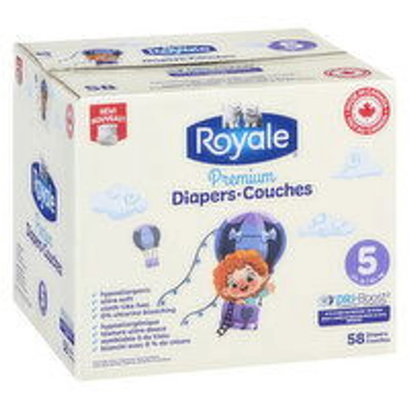 Royale - Premium Baby Diapers Size 5, 58 Each