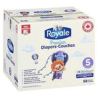 Royale - Premium Baby Diapers Size 5, 58 Each