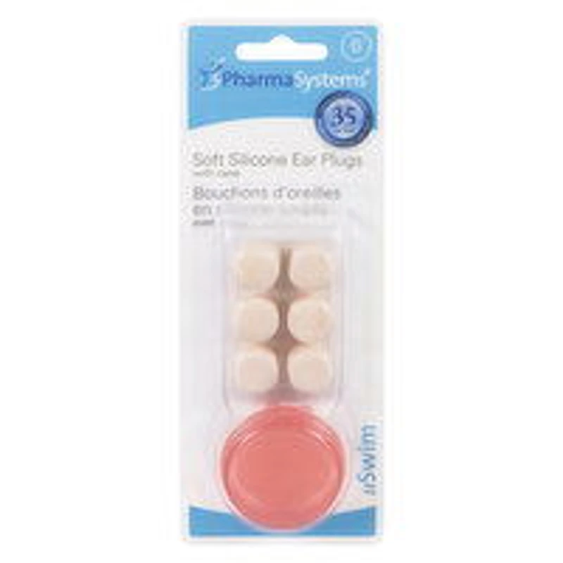 Pharmasystems - Soft Silicone Ear Plugs w/Case, 6 Each