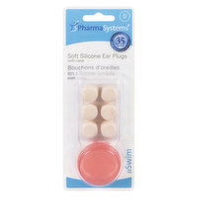 Pharmasystems - Soft Silicone Ear Plugs w/Case, 6 Each