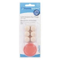Pharmasystems - Soft Silicone Ear Plugs w/Case, 6 Each