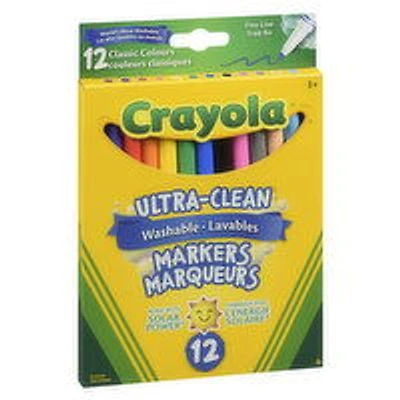 Crayola - Washable Drawing Markers - Fine line, 12 Each