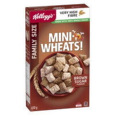 Kellogg's - Mini Wheats! Brown Sugar Flavor Cereal, Family Size, 650 Gram