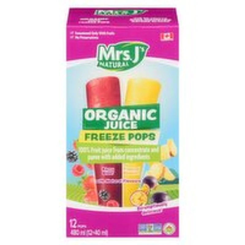Mrs J's - Organic Juice Freeze Pops, 12 Pack, 480 Millilitre