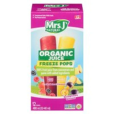 Mrs J's - Organic Juice Freeze Pops, 12 Pack, 480 Millilitre