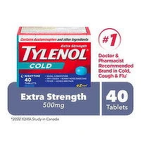 Tylenol - Cold eZtabs Extra Strength Nighttime Cool Burst, 40 Each