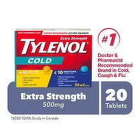 Tylenol - Cold eZtabs Extra Strength Day/Night Cool Burst, 20 Each