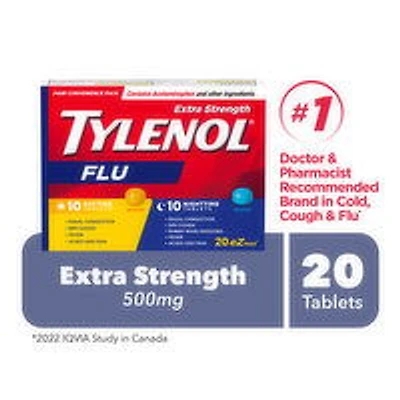 Tylenol - Flu eZtabs Extra Strength Day/Night Tablets, 20 Each