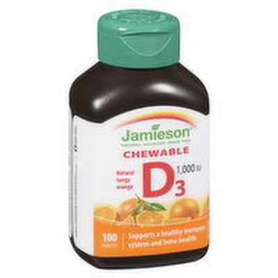 Jamieson - Chewable Vitamin D 1000mg 25mcg, 100 Each
