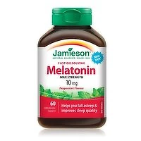 Jamieson - Melatonin 10mg Peppermint Flavour, Fast Dissolving Tablets, 60 Each