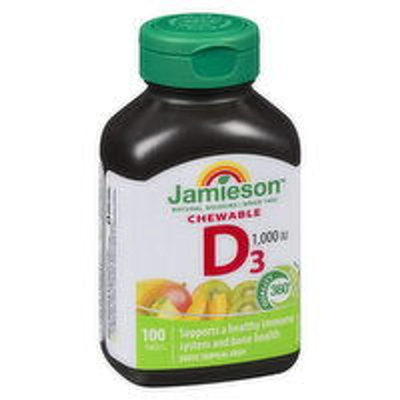 Jamieson - Vitamin D3 Chewable - Exotic Tropical Fruit, 100 Each
