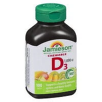 Jamieson - Vitamin D3 Chewable -  Exotic Tropical Fruit, 100 Each
