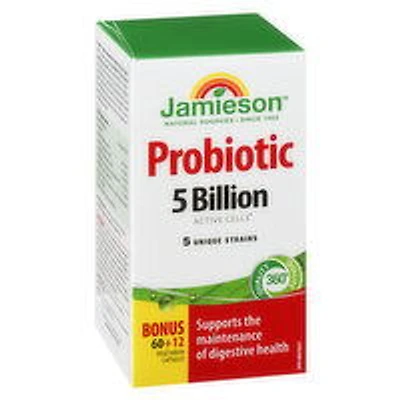 Jamieson - Probiotic 5 Billion Regular Strength Capsules, 60 Each