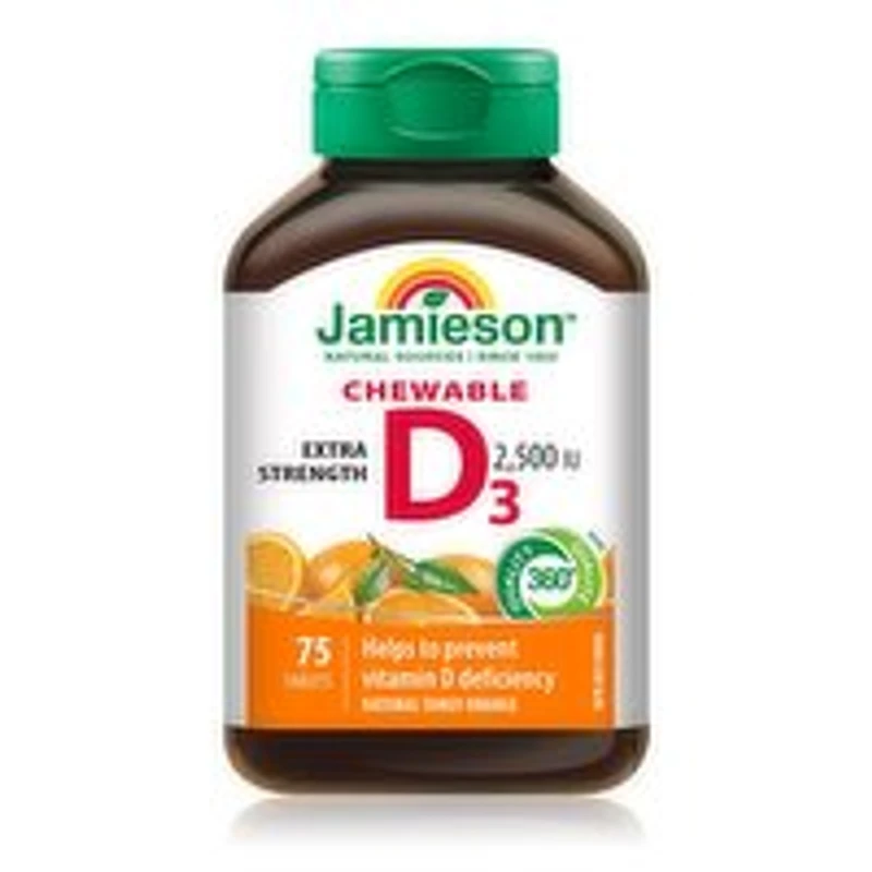 Jamieson - Vitamin D3 Orange Chewable, 75 Each
