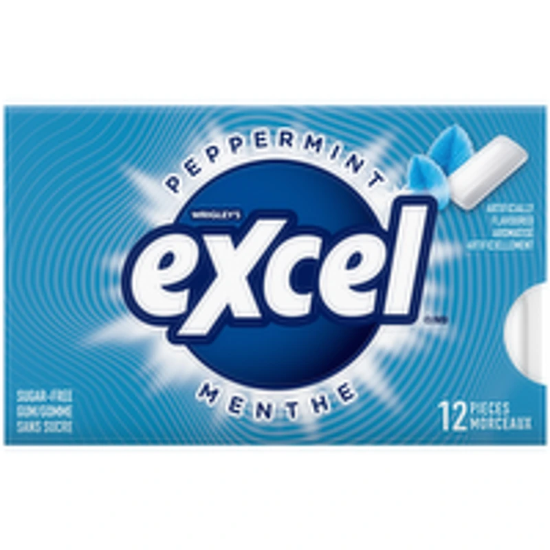 Excel - Chewing Gum, Peppermint Sugar Free, 12 Each