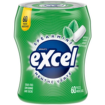 Excel - Spearmint Sugar Free Chewing Gum, 60 Each