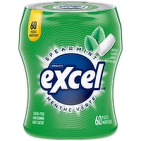 Excel - Spearmint Sugar Free Chewing Gum, 60 Each