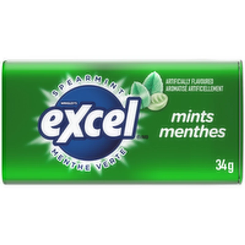 Excel - Spearmint Flavoured Mints, 49 Each