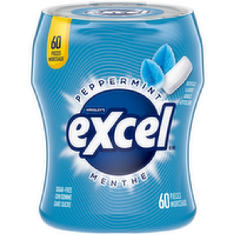 Excel - Peppermint Sugar Free Chewing Gum, 60 Each