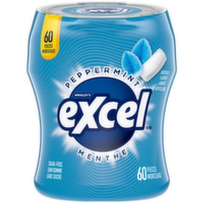 Excel - Peppermint Sugar Free Chewing Gum, 60 Each