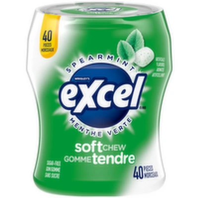 Excel - Soft Chew Gum Spearmint, 40 Each