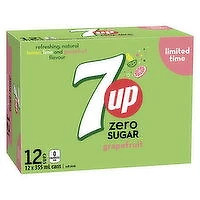 7UP - Zero Sugar Grapefruit, 355mL Cans, 12 Each