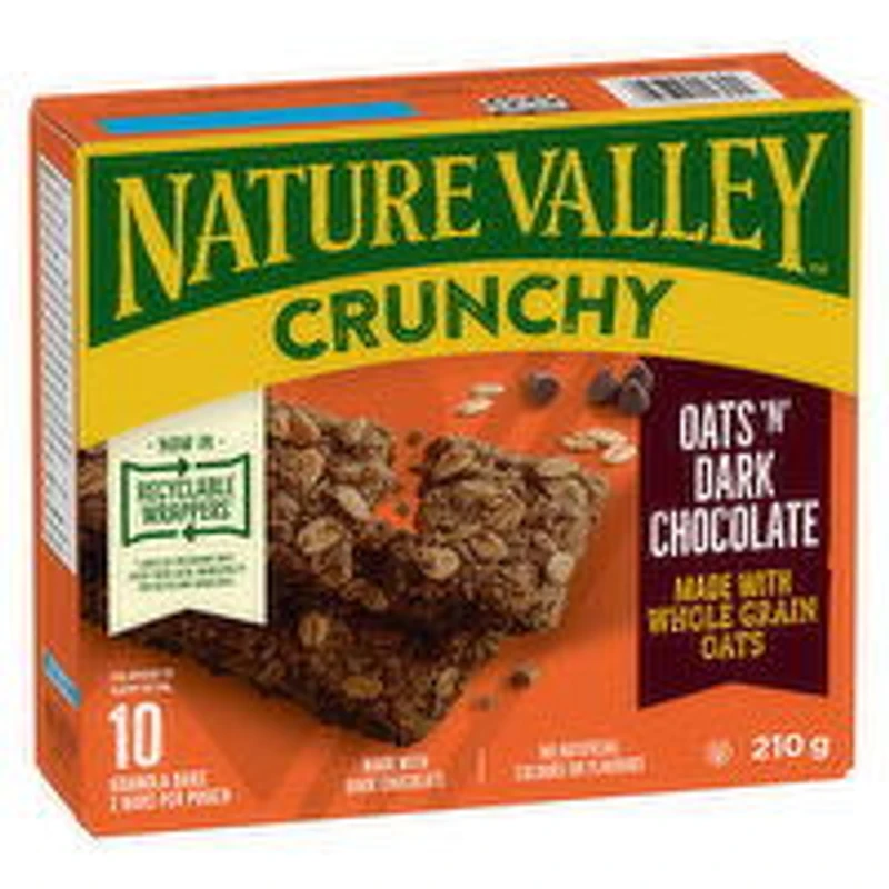 Nature Valley - Crunchy Granola Bars, Oats 'n' Dark Chocolate, 10 Each