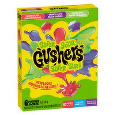 Betty Crocker - Gusher's Super Sour Variety Pack, 6 Pouches, 138 Gram