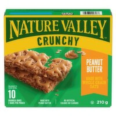 Nature Valley - Peanut Butter Crunchy, 10 Granola Bars 2 Bars per Pouch, 10 Each