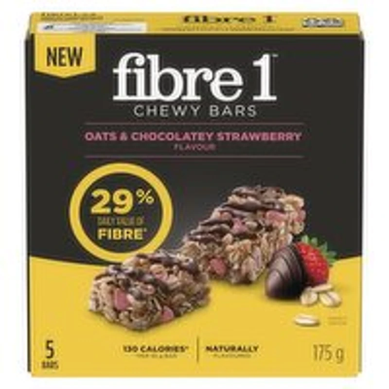 Fibre 1 - Chewy Bars, Oats & Chocolatey Strawberry , 5 Pack, 175 Gram