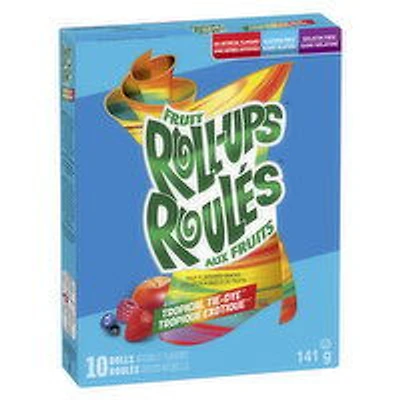Betty Crocker - Fruit Rollups Tropical Tye Dye, 10 Rolls, 141 Gram
