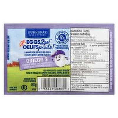 Naturegg - Omega 3 Boiled & Peeled Eggs, 2 Each