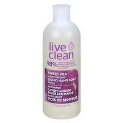 Live Clean - Sweet Pea Moisturizing Liquid Hand Soap Refill, 1 Litre