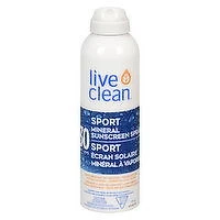 Live Clean - Sport Sunscreen Spray SPF 30, 177 Millilitre