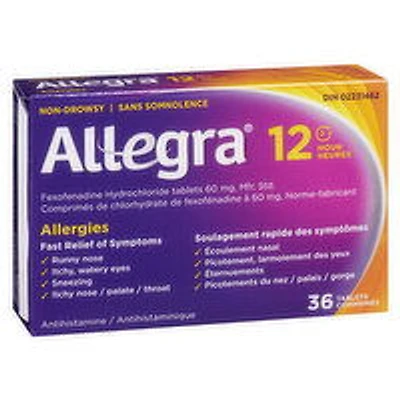 Allegra - Allegra 12 Hour 60mg, 36 Each