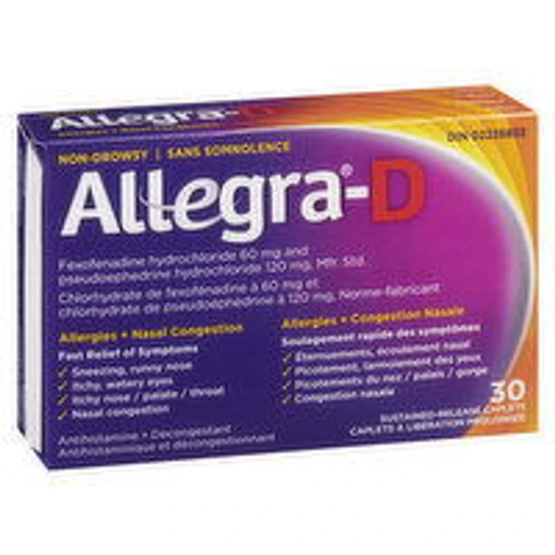 Allegra-D - Allergies & Nasal Congestion, 30 Each