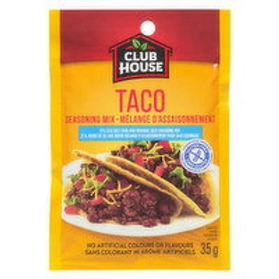 CLUB HOUSE - Taco Seasoning Mix 25% Less Salt, 35 Gram