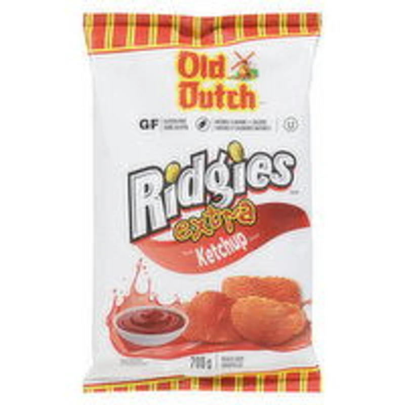 Old Dutch - Ridgies Extra Ketchup Potato Chips, 200 Gram