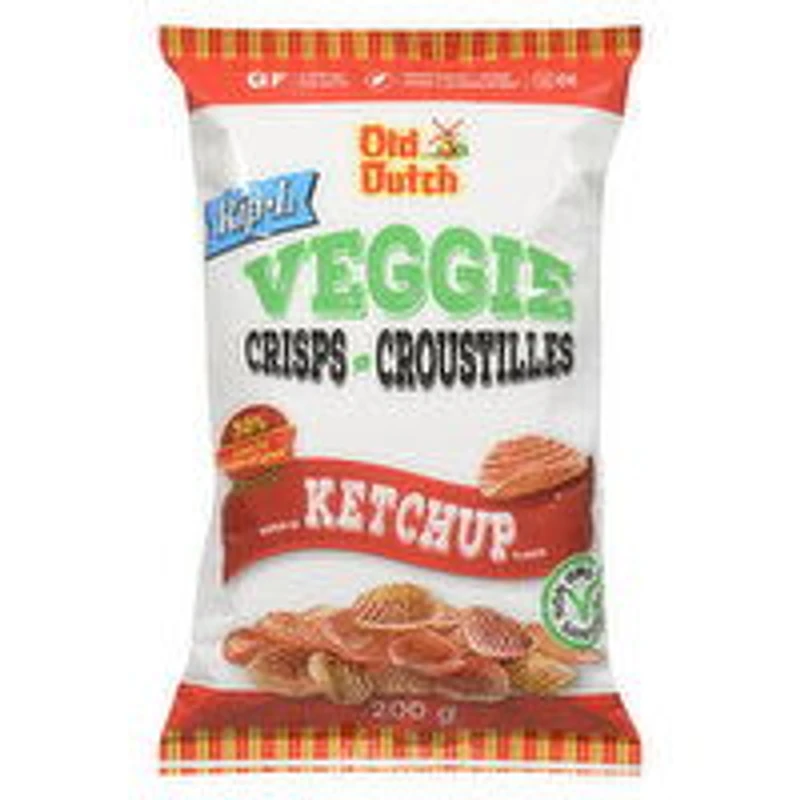 Old Dutch - Rip-L Ketchup Veggie Crisps, 200 Gram