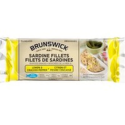 Brunswick - Sardine Fillets, Lemon & Cracked Pepper, 100 Gram