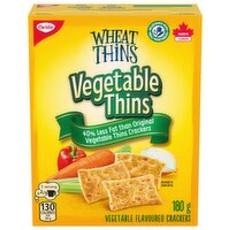 Wheat Thins - Vegetable Thins Crackers, 40% Less Fat than Original, 180 Gram