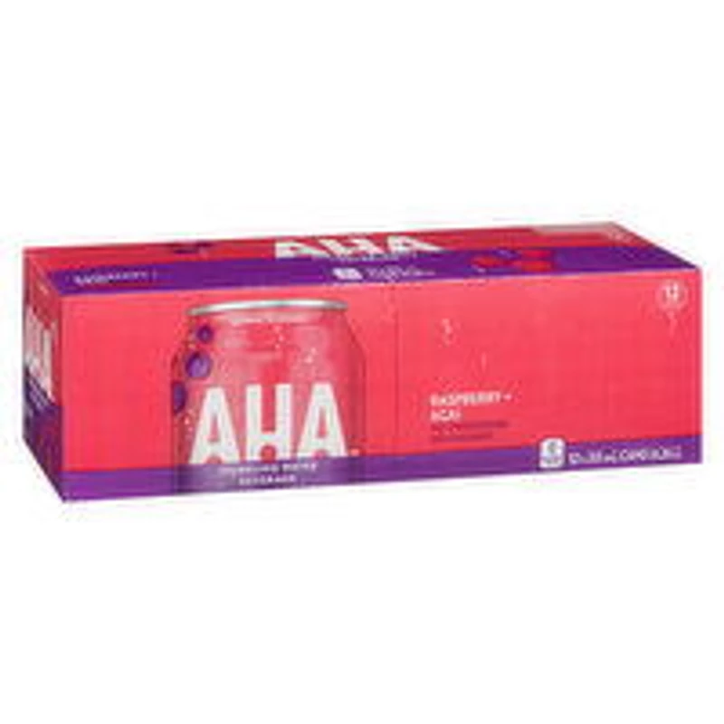 AHA - Raspberry & Acai Sparkling Water, 355mL Cans, 12 Each