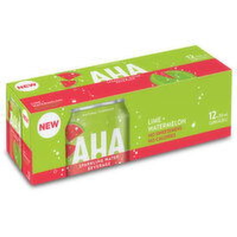AHA - Sparkling Water, Lime Watermelon, 355mL Cans, 12 Each