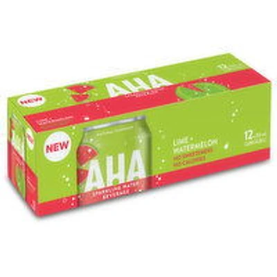 AHA - Sparkling Water, Lime Watermelon, 355mL Cans, 12 Each